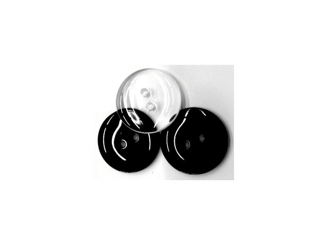 POLYESTER BUTTONS             2HOLES TRANSLUCENT