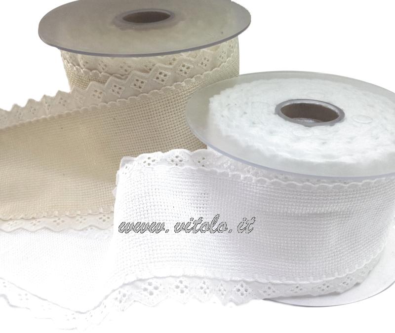 AIDA CLOTH RIBBON              W/LACE