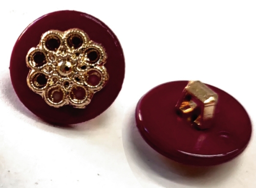 WOMAN'S BUTTON COLOURED       POLY/GOLDEN FLOWER