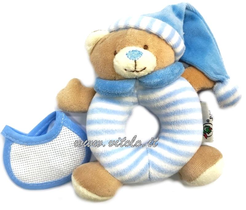 PELUCHE                        ORSO ANELLO C/BAVETTA IN AIDA