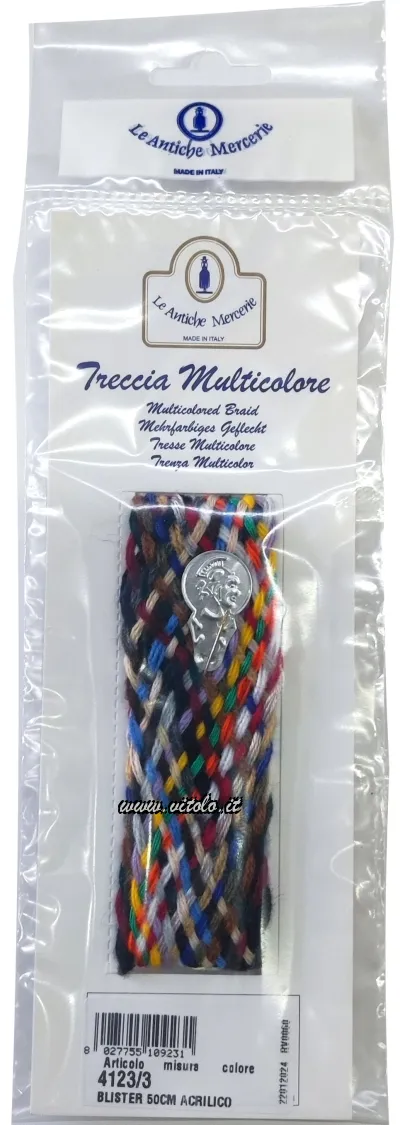 Filato treccia multicolore 100% acrilico