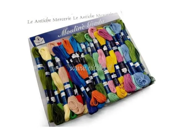 Mouline giada nm36/12, filato per ricamo in assortiti moda