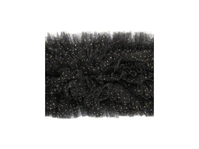Passamaneria agremano su tulle con effetto strass