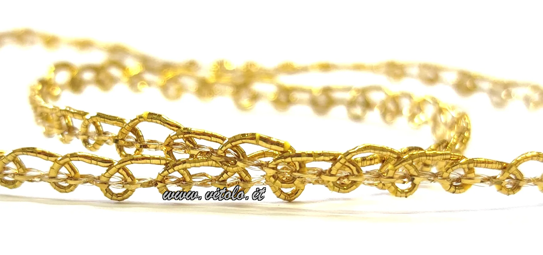 Passamaneria agremano Lurex da 3 mm in pezza da 50 metri