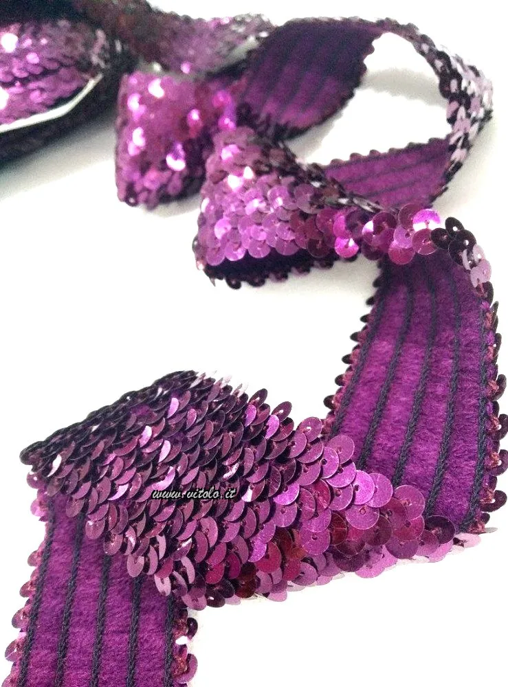 Passamaneria agremano Elastico con paillettes