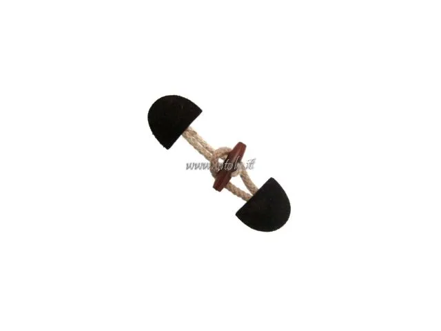 Alamari Corda/pelle bottone legno