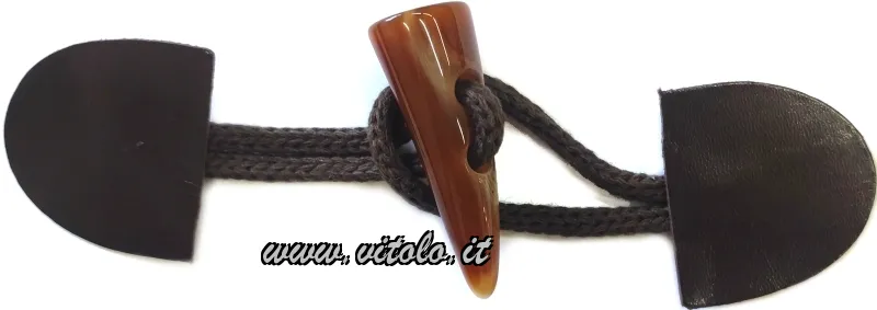 Alamari Pelle/corda bottone variegato