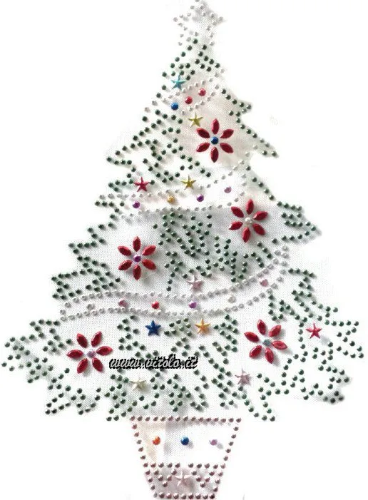 Applicazione in metallo termoadesivo a forma di albero di
