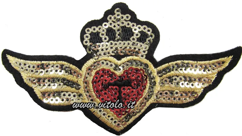 Termoadesive a forma di corona cuore