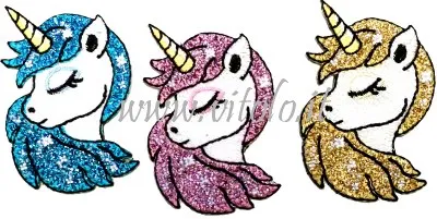 Termoadesiva a forma di testa di unicorno