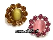 Bottoni gioiello Strass c/perla