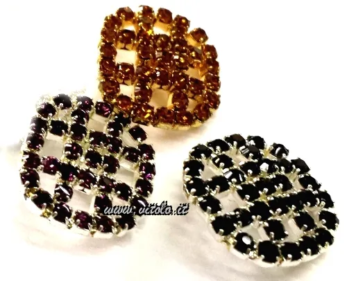 Bottoni gioiello Quadro strass