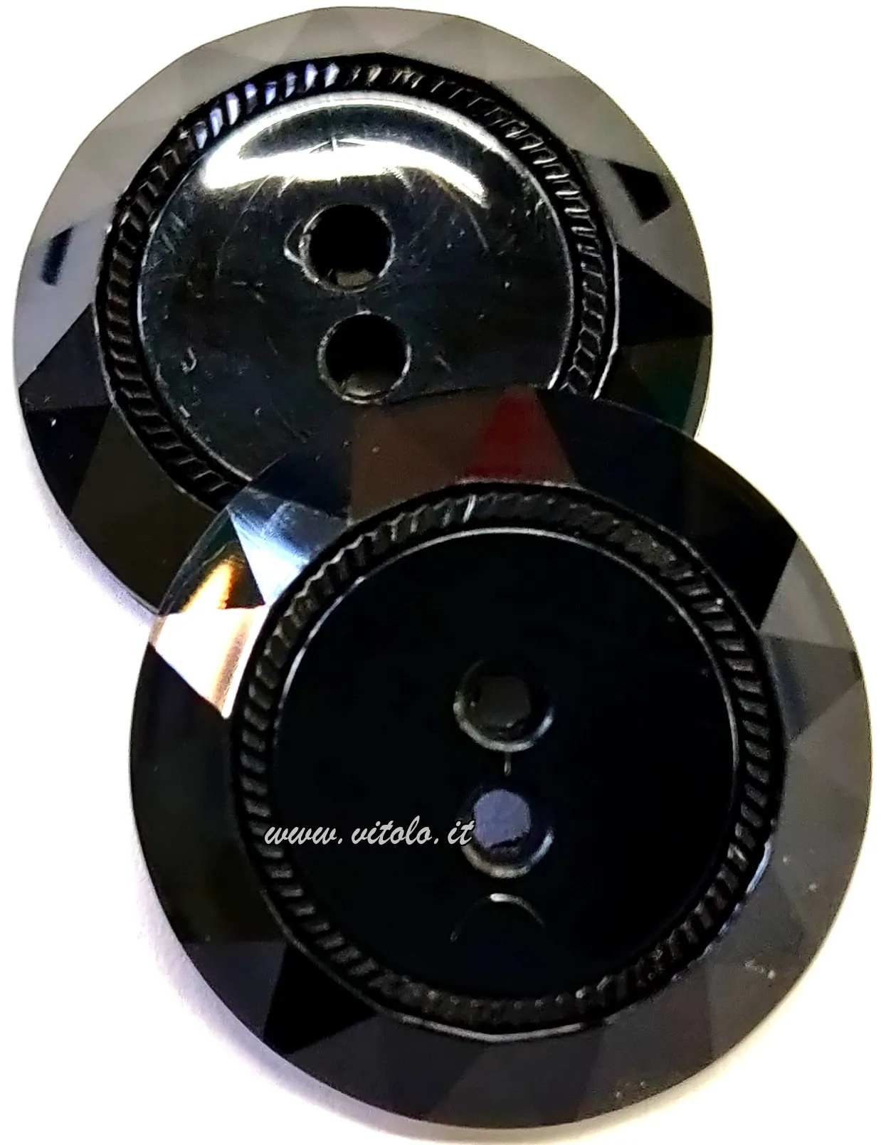 Bottoni donna Vetro nero 2 fori