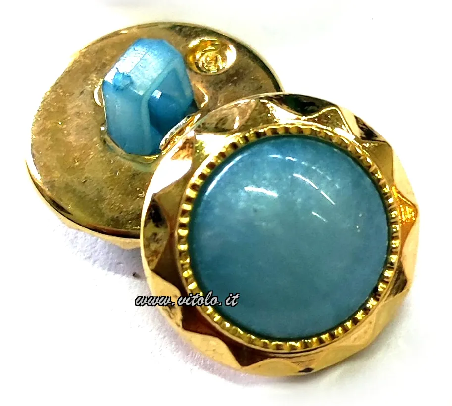 Bottoni donna Perlato/bordo oro sfaccettato