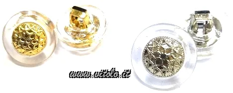 Bottoni donna Trasparente/metallo fresato