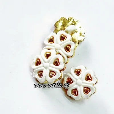 Bottoni fantasia Poliestere/fiore oro