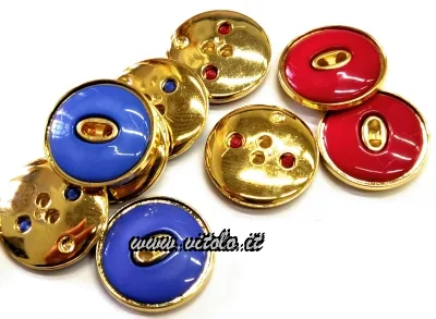 Bottoni fantasia 2 fori poliestere/oro