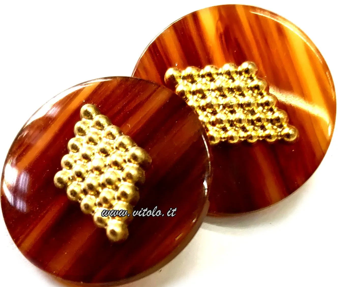 Bottoni metallizzati Tartaruga e oro