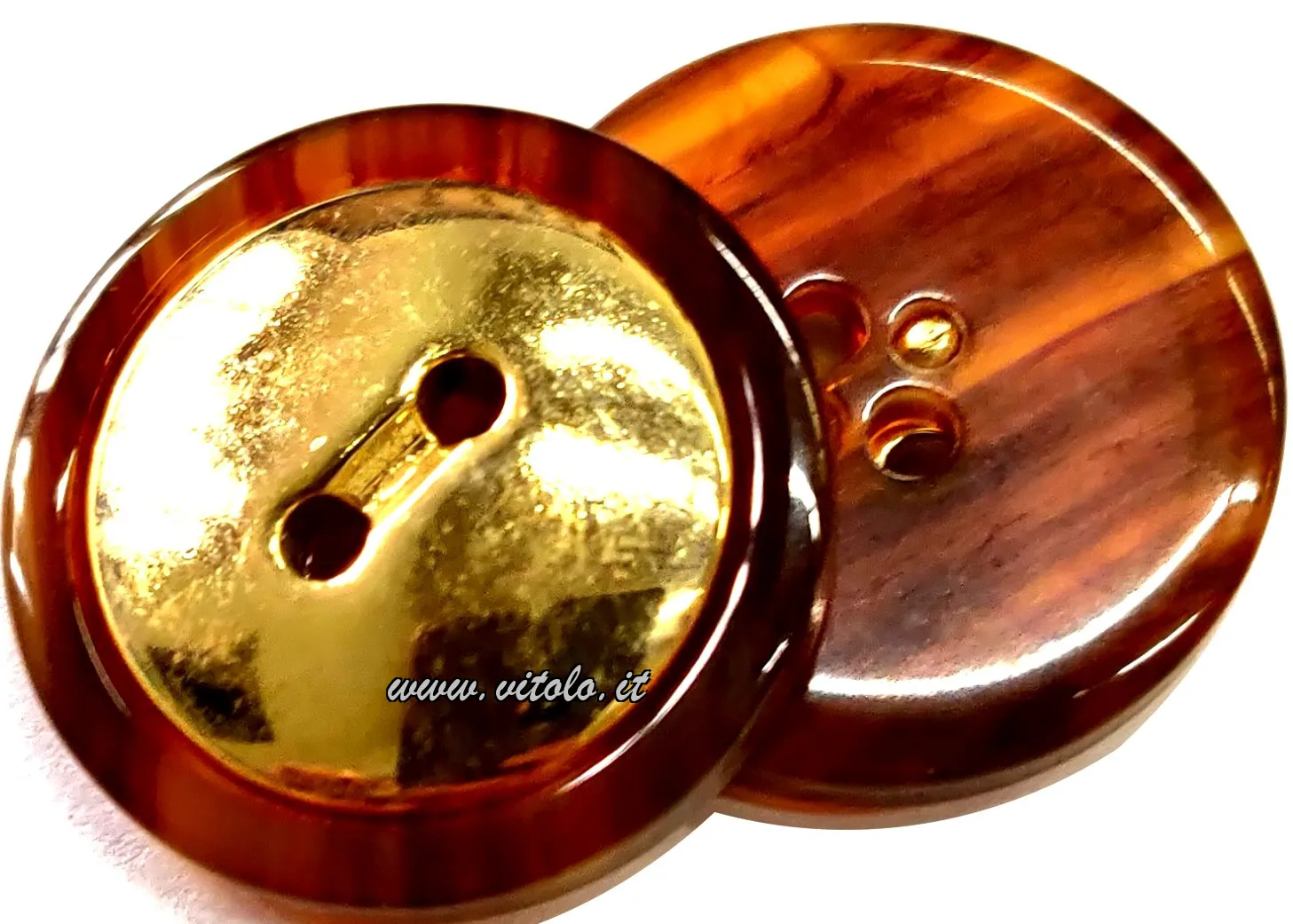 Bottoni metallizzati Tartaruga e oro 2 fori