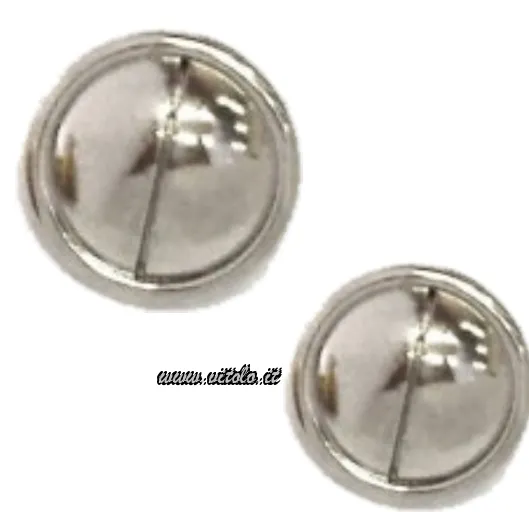 Bottoni metallizzati Bombati e incisi con gambo