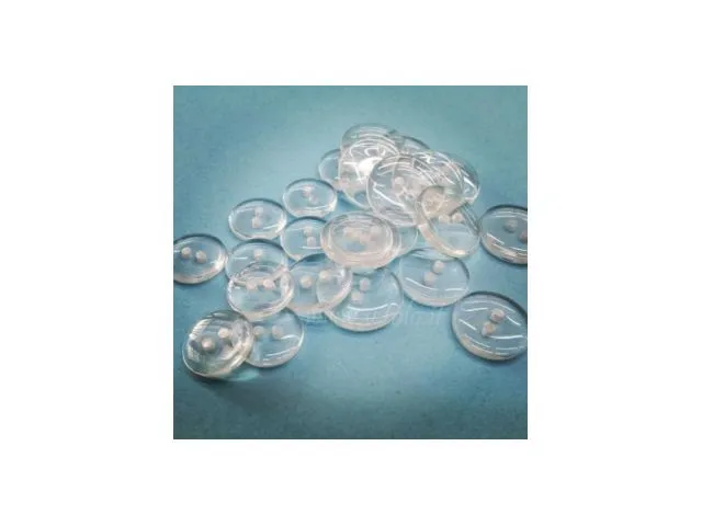 Polyesterknöpfe, 2 Löcher, durchsichtig