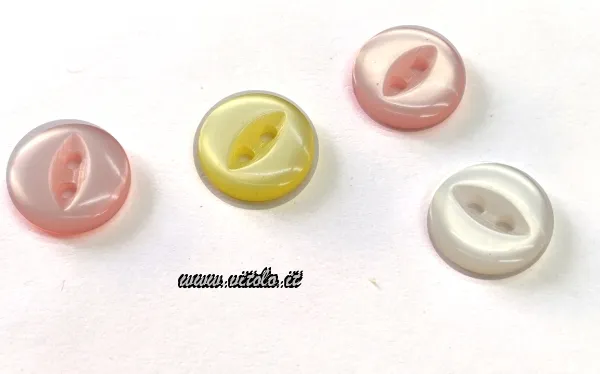 Bottoni poliestere 2 fori fresati-spessore 2mm