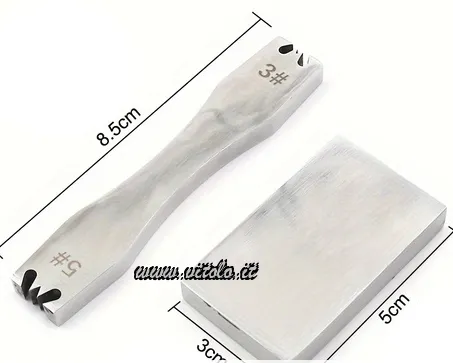 Werkzeugset mm+Basis 3x5cm für Metallreißverschlüsse