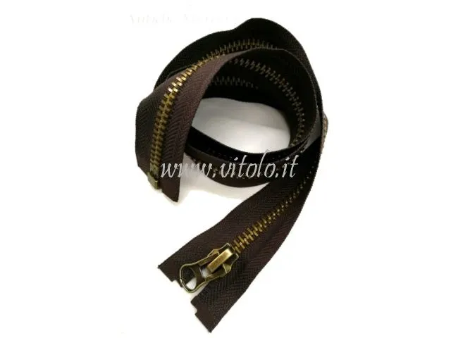 Chiusure lampo #8 Ottone brunito divisibile auto