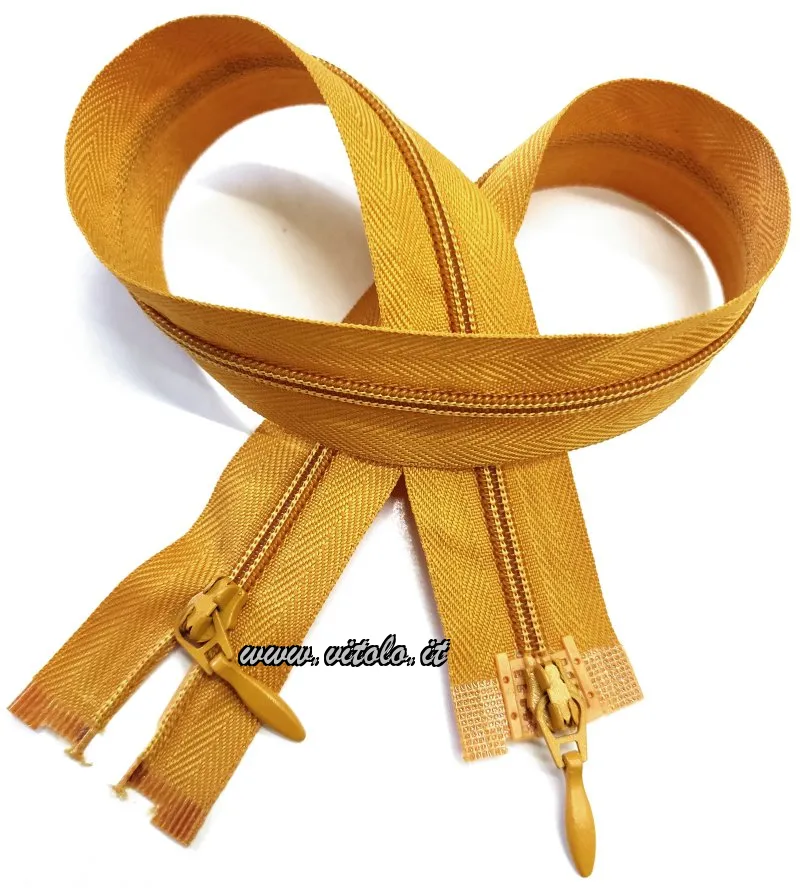 Chiusure lampo spirale polies. #3 2 curs.div.autobloccante