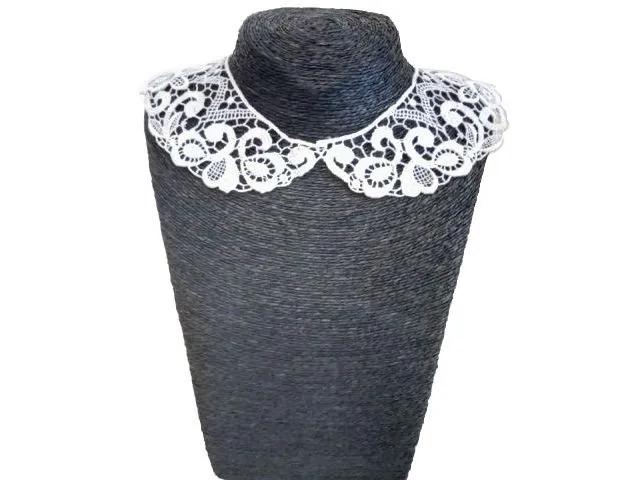 Embroidered macramé collar, sold individually