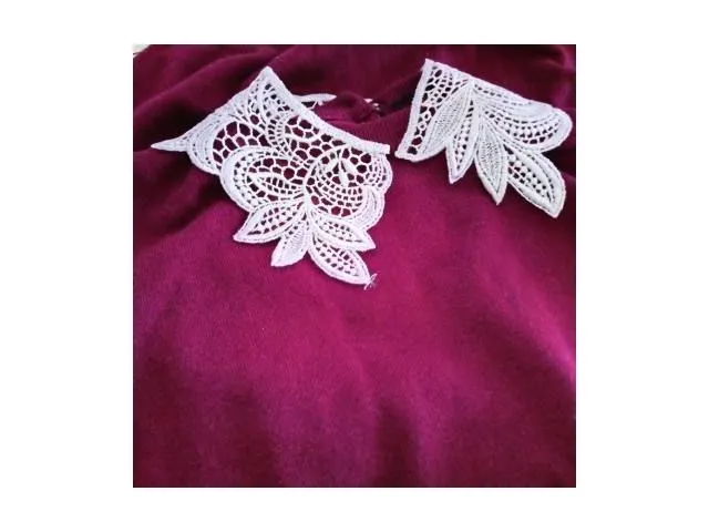 Macramé embroidered collars