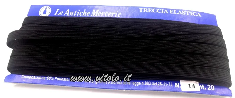 Elastico treccia liscio economico nero