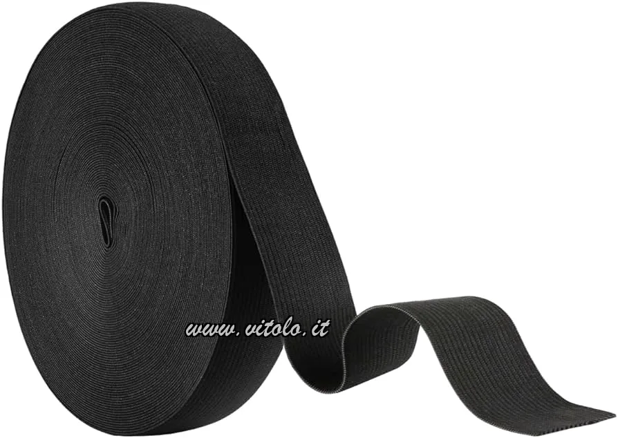 Elastico a crochet nero, resistente e versatile