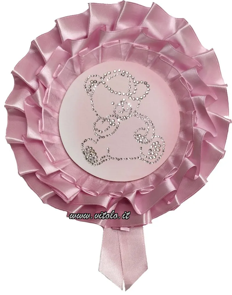 Fiocco nascita Piccoli c/strass in scatola