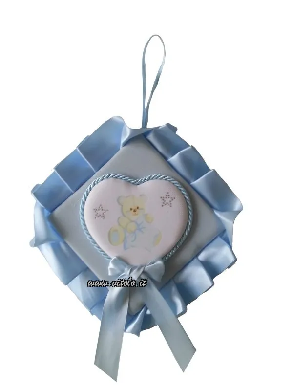Fiocchi nascita Piccoli c/strass in scatola da 1 pezzo
