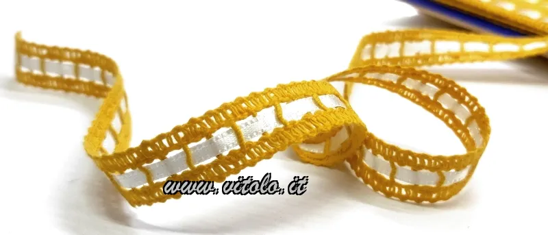 Merletto Cotone passanastro con nastro