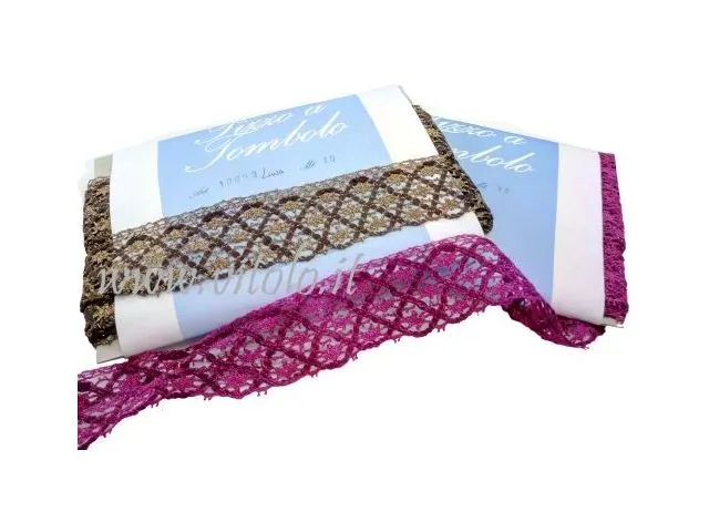 Merletti a fusello in cotone/lurex/epo