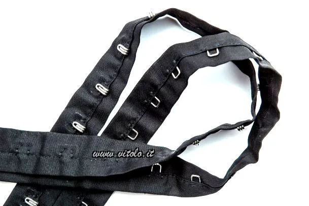 Nastro corsetteria Gancio+asola cuciti e coperti