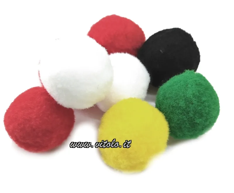 Pompons colorati da 30mm in busta da 100 pezzi