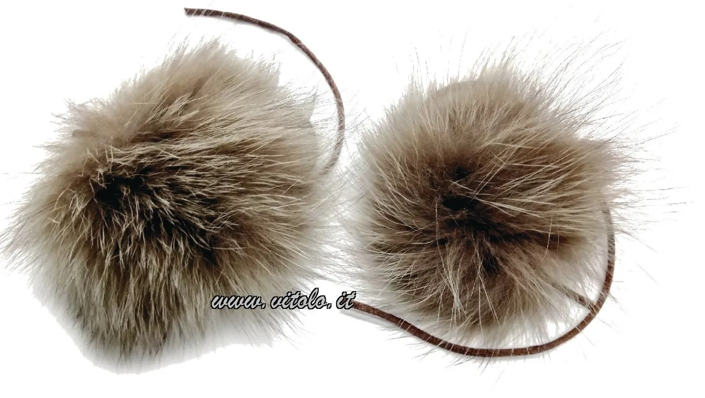 Pompons In pelliccia c/cordone