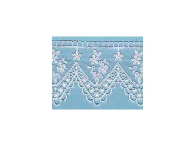 Ricamo tulle con punta di 8 cm