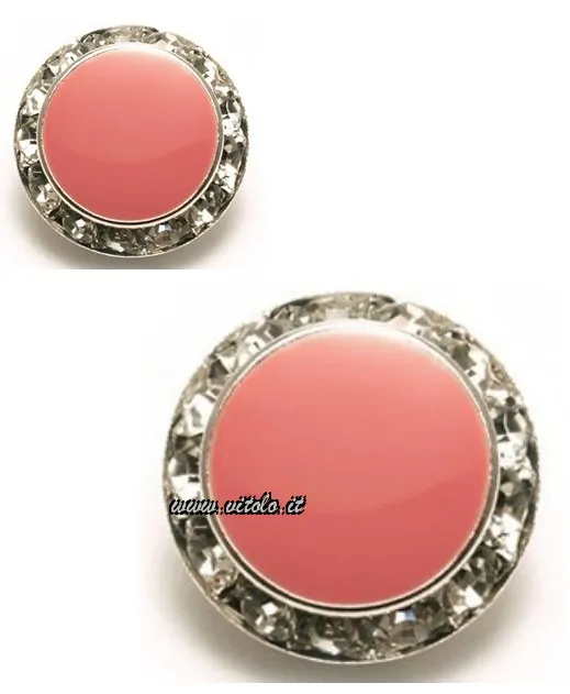 Bottoni gioiello C/corallo rosa