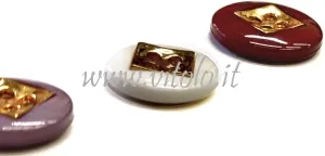 Bottoni donna colorati Poliestere/quadrato oro