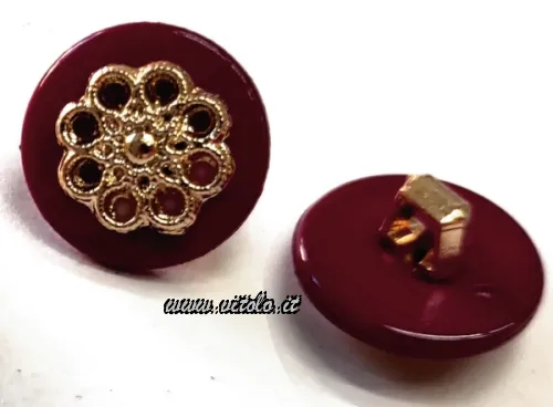 Bottoni donna colorati Poliestere/fiore oro