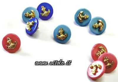 Bottoni donna colorati Poliestere/ancora oro