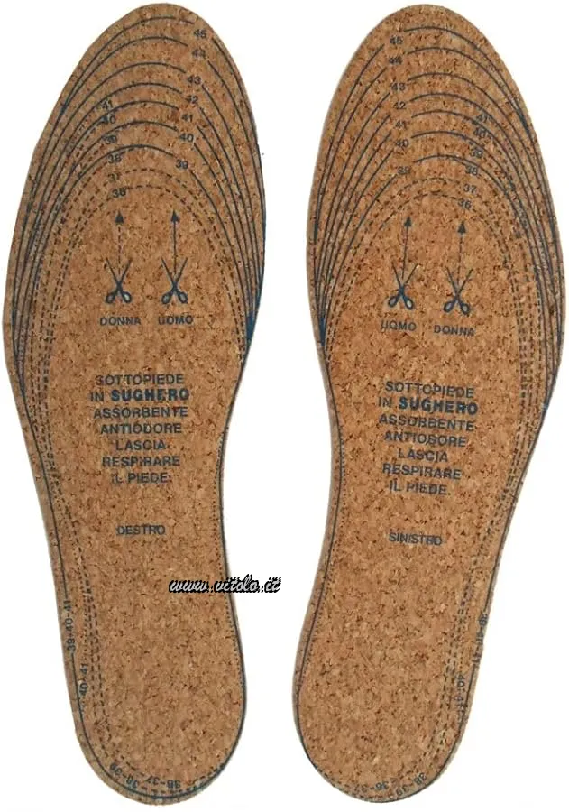 Solette per calzature Sughero ritagliabili