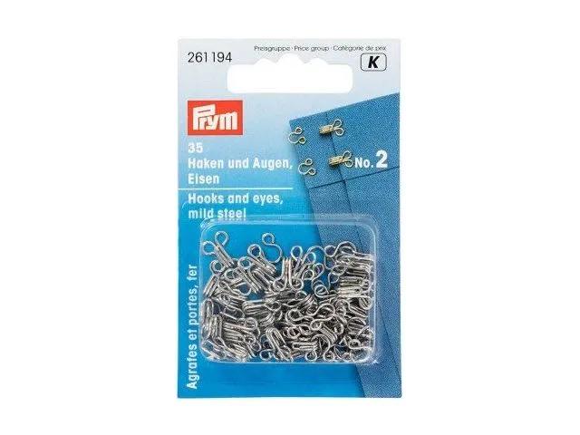Uncinelli Prym n, 2 in cartina da 35 pezzi