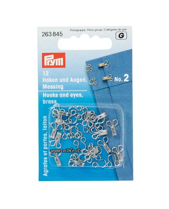 Crochets Prym n°2 en boîte de 12 pièces