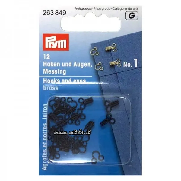 Uncinelli Prym n, 1 in confezione da 12 pezzi