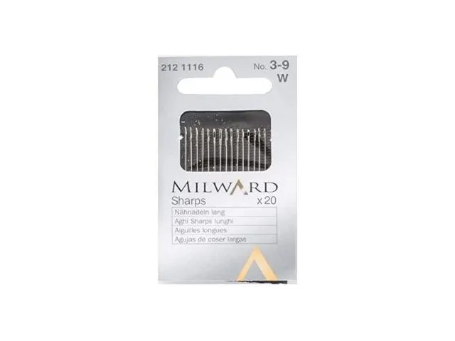 Aghi Sharp n, 3-9 Milward per cucire a mano